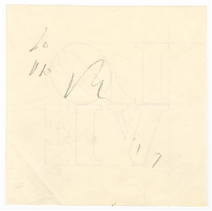 Robert Indiana Signed and Hand-Drawn Iconic LOVE Sketch