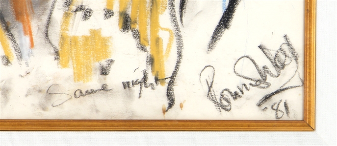 The Rolling Stones Ronnie Wood Original Pastel Artwork Titled “Same Night” (JSA)