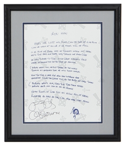 Ozzy Osbourne Signed “Iron Man” Lyric Sheet Print (REAL)