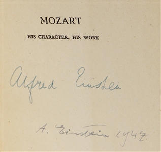 Albert Einstein & Alfred Einstein Signed “Mozart & Einstein” Book - Signed in Princeton University 1947 (Beckett)