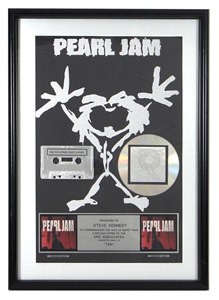 Pearl Jam “Ten” RIAA Certified Multi-Platinum Sales Award