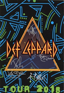 Def Leppard Band Signed 2018 Concert Poster