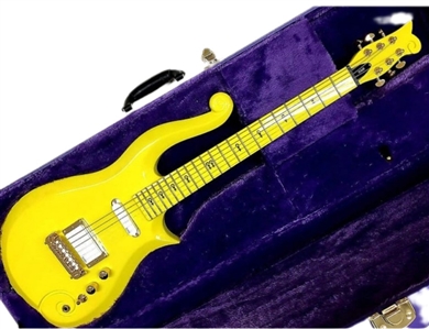 Prince Owned & Stage Played Yellow Schecter Cloud Guitar (RGU)