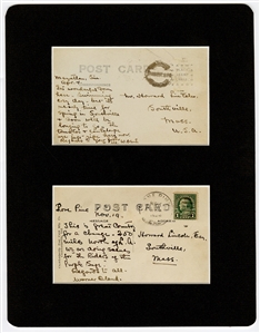 Warner Oland Handwritten Signed Postcards (2) (Charlie Chan Actor)