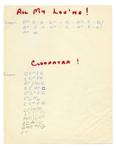 Neil Young Early 1960s Handwritten Lyrics To Various Songs Including His First Ever Recorded Song I Wonder (REAL) 
