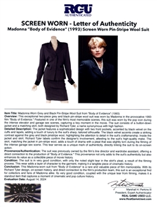 Madonna Worn 1993 Body of Evidence Suit (RGU)