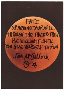 Echo and the Bunnymen Ian McCulloch Handwritten & Signed Fate Lyrics