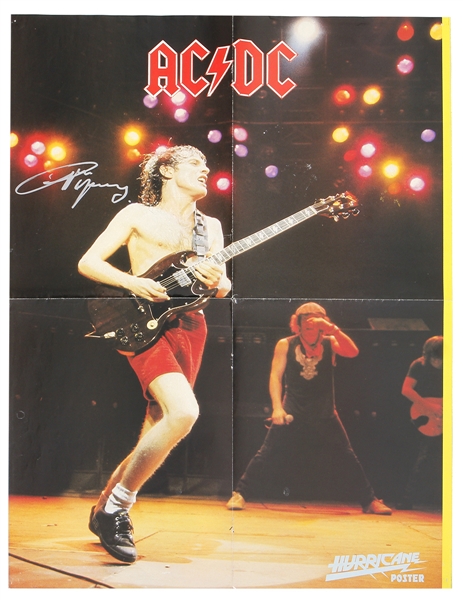 AC/DC Angus Young Signed "Hurricane" Poster (REAL)