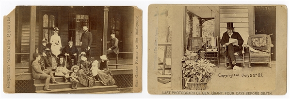 Set of Two Gen. U.S. Grant Original Cabinet Cards: Last Photograph of Grant - Four Days Before His Death and Grant and His Family