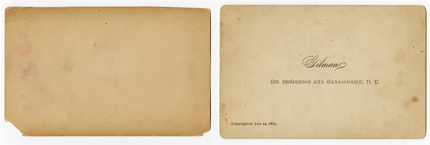 Set of Two Gen. U.S. Grant Original Cabinet Cards: Last Photograph of Grant - Four Days Before His Death and Grant and His Family
