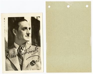 Basil Rathbone Handwritten & Signed Photograph and Handwritten Shakespeare Quote