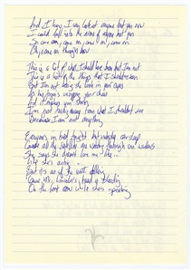 Counting Crows Adam Duritz Handwritten Working Cowboys Lyrics