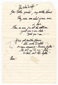Jack Bruce Let's Make It Right Handwritten Working Lyrics