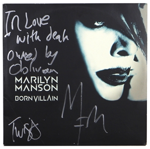 Marilyn Manson Signed “Born Villain” Album with “Breaking the Same Old Ground” Handwritten Lyrics (JSA)