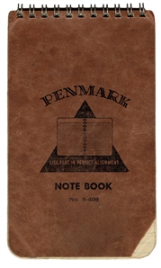 Shoeless Joe Jackson Owned & Handwritten Personal Penmark Notebook (Beckett Guaranteed)