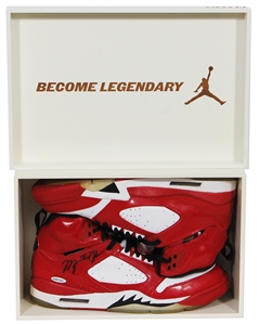 Michael Jordan Signed Custom Made Air Jordan Basketball Shoes Size 13 - Exclusively Made For Jordan For 2010 Flight School (UDA)