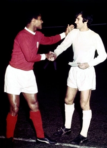 George Best 1967 Match Worn & Signed Away Jersey (RGU, Ex-Teammate William Foulkes Provenance & JSA)