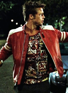 Brad Pitt Tyler Durden Fight Club Screen Worn Red & White Leather Motorcycle Jacket (Fox Studios Auctions Provenance & RGU)