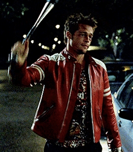 Brad Pitt Tyler Durden Fight Club Screen Worn Red & White Leather Motorcycle Jacket (Fox Studios Auctions Provenance & RGU)