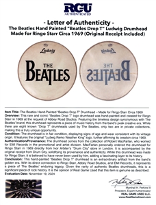 The Beatles Hand Painted “Beatles Drop T” Drumhead - Made for Ringo Starr Circa 1969 (RGU)