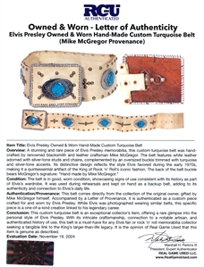 Elvis Presley Owned & Worn Hand-Made Custom Turquoise Belt (Mike McGregor Provenance & RGU)