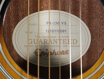Ed Sheeran Owned, Played & Signed Epiphone Acoustic Guitar with Incredible Cat Drawing