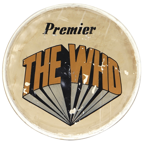 The Who Keith Moon Used Bass Logo Drumhead For Pictures of Lily Premiere Prototype Kit