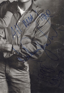 Michael Jackson Signed Oversized Photograph with His Pet Chimp Bubbles (JSA)