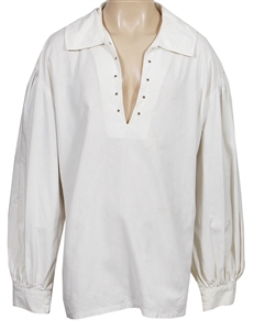Elvis Presley Stage Worn & Owned White Linen Pirate Shirt