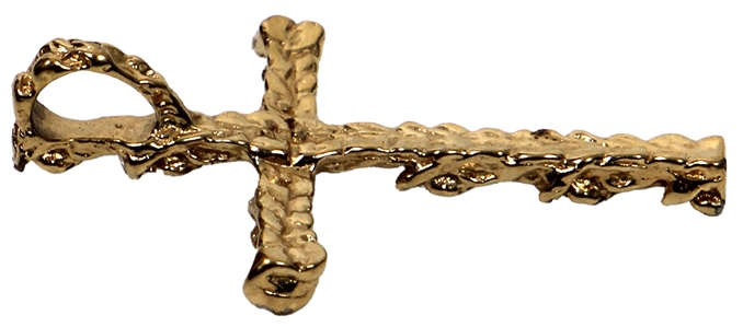 Elvis Presley Owned and Worn Gold Plated Cross Pendant