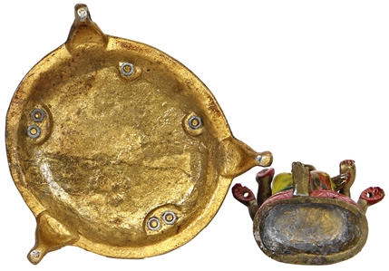 George Harrison Owned and Used Hand-Forged Brass and Hand-Painted Hindu God Ganesh