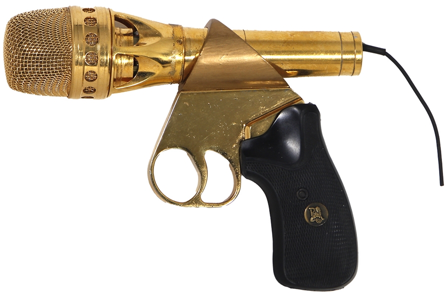 Prince Owned & Extensively Stage Used Iconic Golden Gun Microphone - Used During “Diamonds & Pearls” Tour in 1992 Through 2004 Musicology Tour