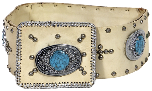Elvis Presley Owned & Worn Hand-Made Custom Turquoise Belt (Mike McGregor Provenance & RGU)