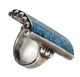 Elvis Presley Owned & Worn Silver Native Turquoise Ring