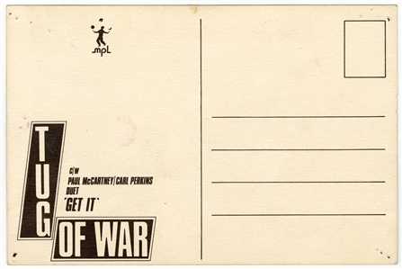 Paul McCartney Signed “Tug of War” Promotional Postcard