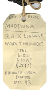 Madonna Owned & Stage Worn Black Fishnet Stocking - Worn Throughout “The Girlie Show” In 1993