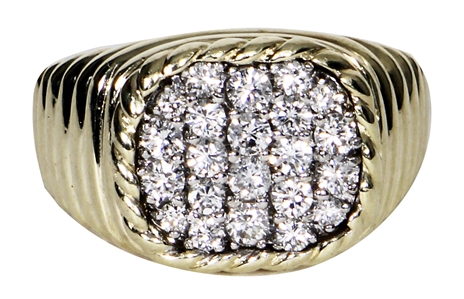 Elvis Presley Owned & Worn Diamond Cluster 14kt Yellow Gold Ring (RGU)