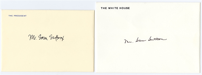 President George W. Bush Handwritten & Signed Note on Presidential Stationery & Laura Bush Signed Note