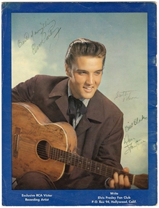 Elvis Presley Incredibly Rare Twice-Signed Souvenir Photo Album - Signed At 1956 Mississippi Alabama Fair Show (JSA & REAL)