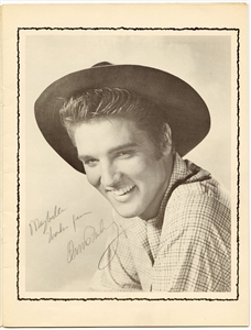 Elvis Presley Incredibly Rare Twice-Signed Souvenir Photo Album - Signed At 1956 Mississippi Alabama Fair Show (JSA & REAL)