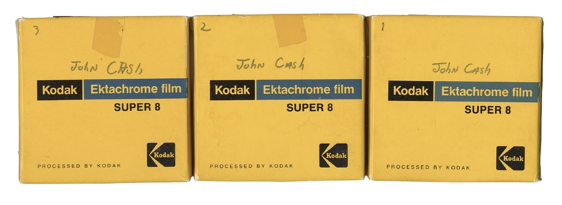 Johnny Cash Original Unreleased 1975 Concert 8 MM Master Video Reels (3) With Johnny Cash & Carl Perkins Nov 1973 Hilton Las Vegas 120 Minute Audio Tape & Feb 1975 Las Vegas Hilton 120 Minute Tape