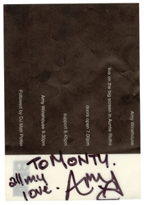 Amy Winehouse Signed June 24th Concert Ticket (JSA & REAL)