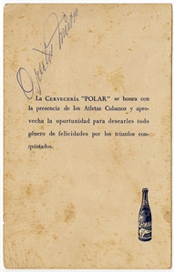Ernest Hemingway Signed 1959 XXI Concentration Deportiva Menu (PSA/DNA)