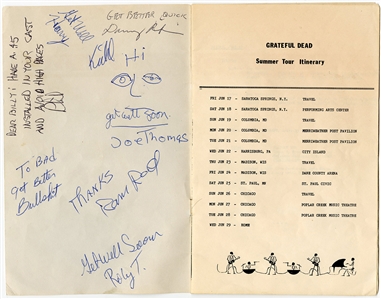 Grateful Dead Signed 1983 Summer Tour Itinerary (REAL)