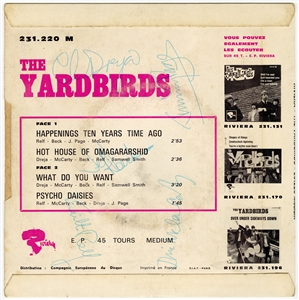 The Yardbirds Signed “Happenings Ten Years Time Ago" Record (REAL)
