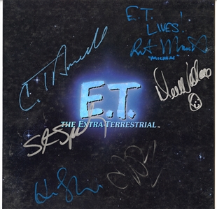 E.T. The Extra Terrestrial Cast (6) Signed Flat