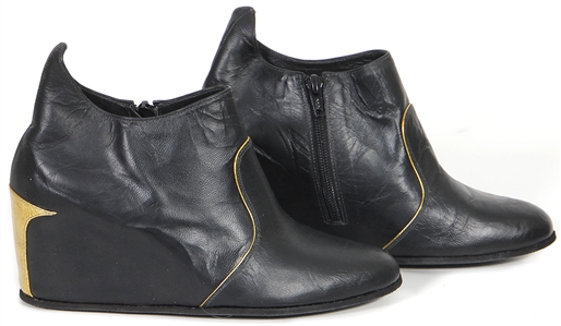 Britney Spears Owned & Worn Andre #1 Custom-Made Black Shoes