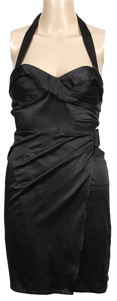 Amy Winehouse Owned & Worn Black Satin Dress