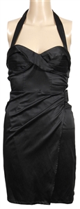 Amy Winehouse Owned & Worn Black Satin Dress