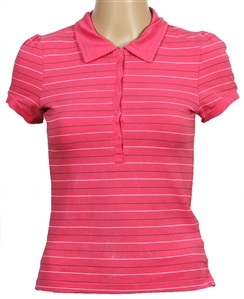 Amy Winehouse Owned & Worn Pink Polo Style Shirt With Stripes